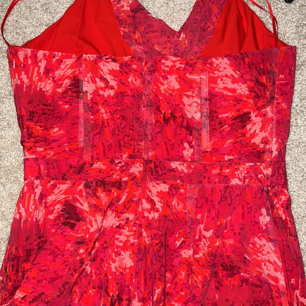 Halston Heritage Kaleidoscope Print Cowl Halter Gown - Picture 5 of 11